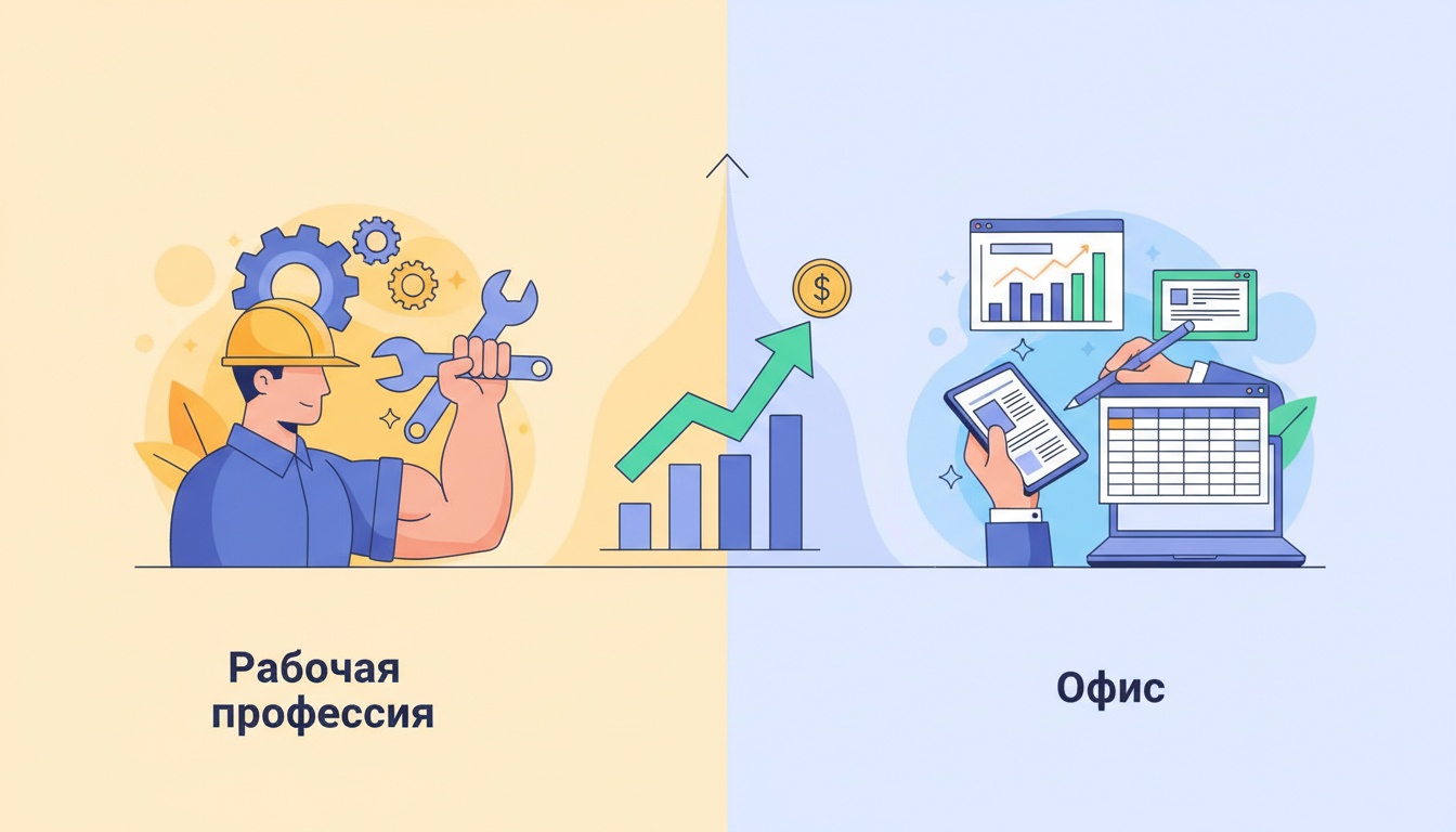 Рабочая профессия или офис: где выше доход